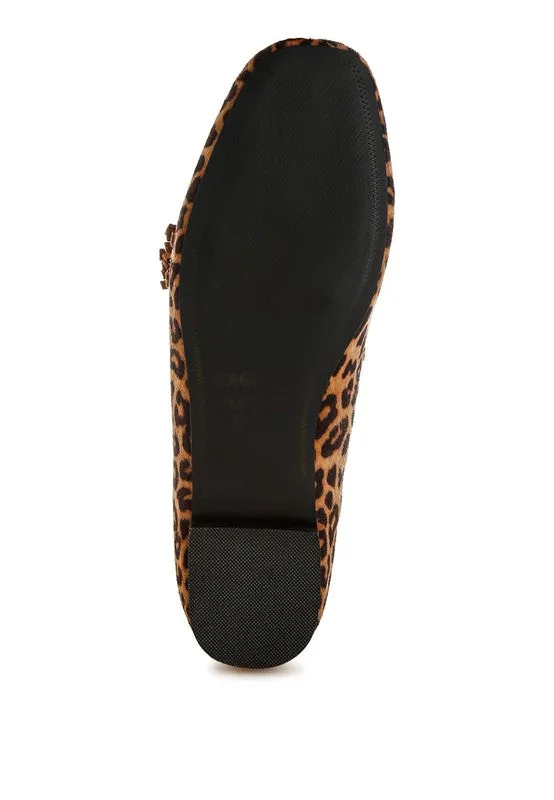 Niloha Studs & Tassels Leopard Loafers