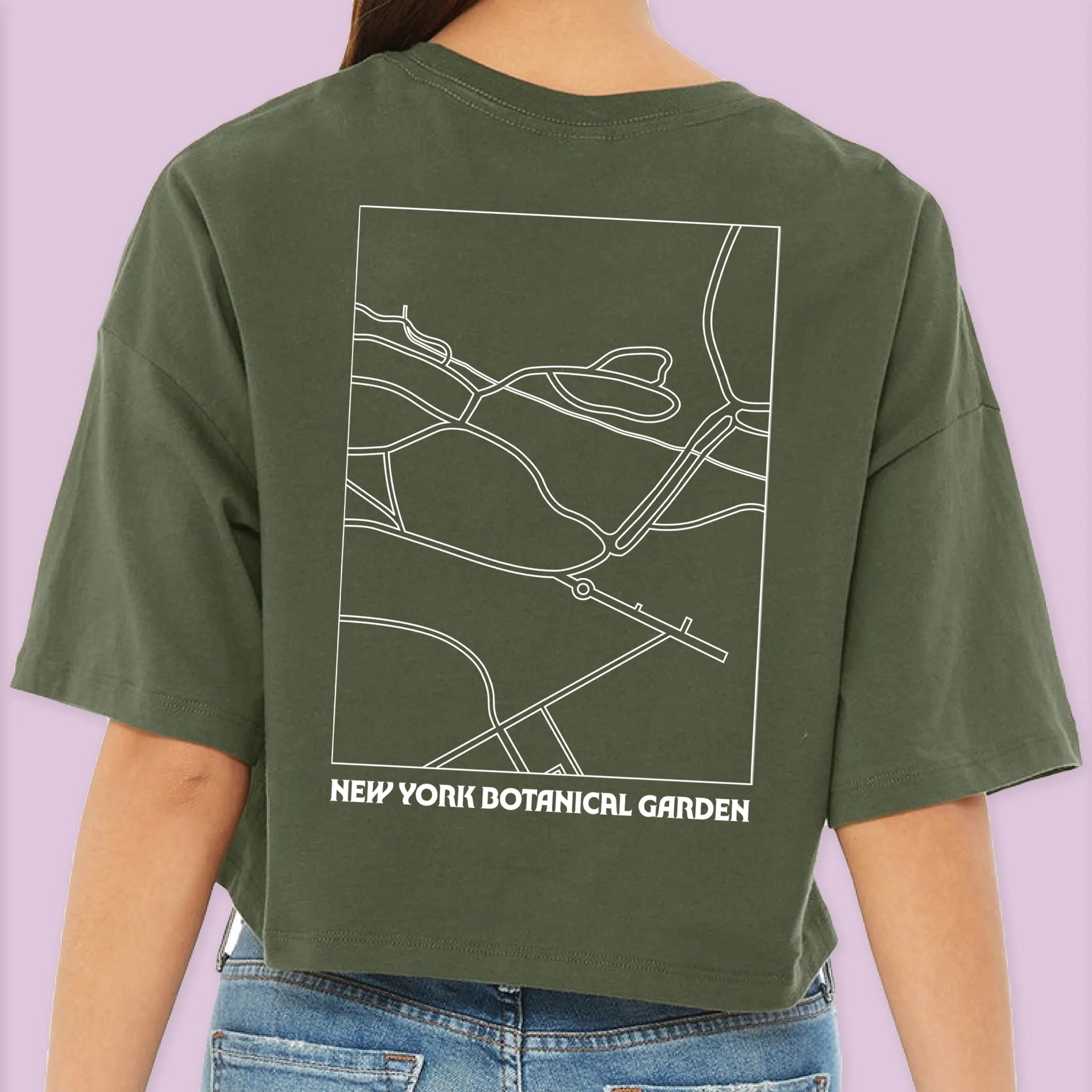 NYBG Map Crop T-shirt | Green
