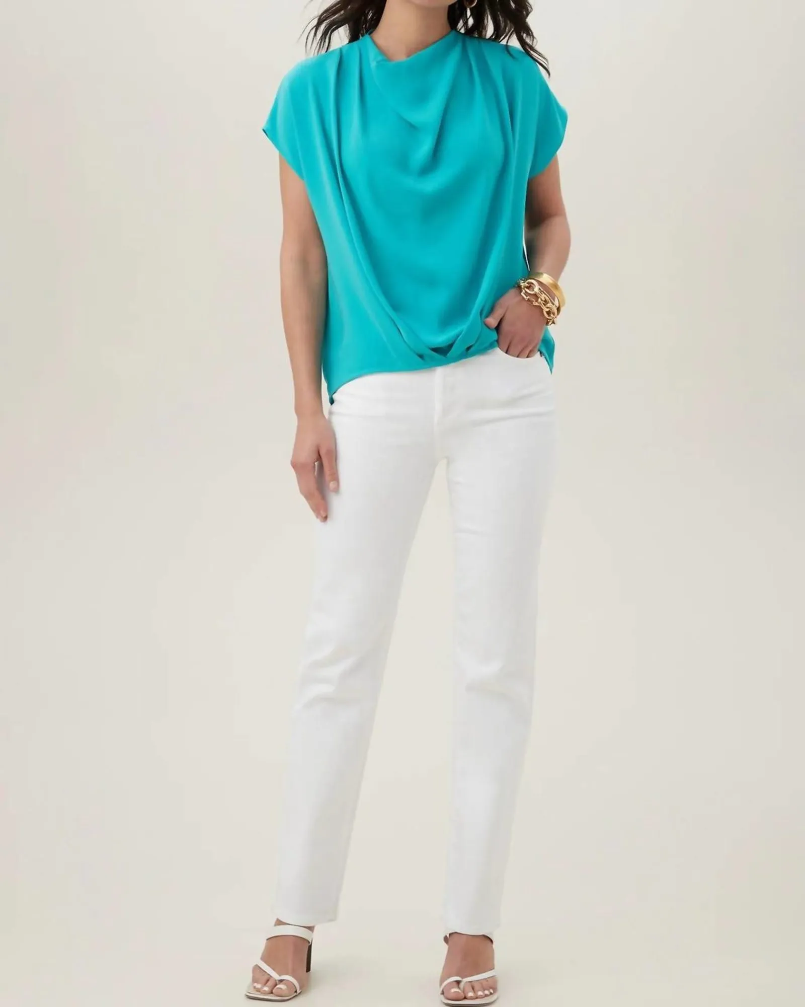 Odilia Top in Tranquil Turquoise | Tranquil Turquoise