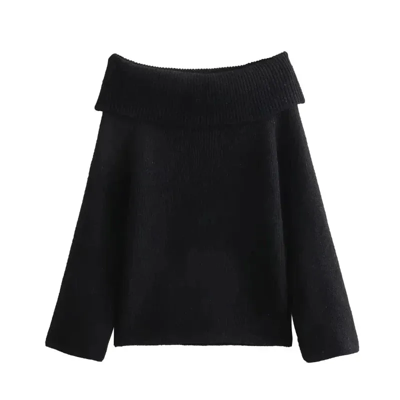 Off the Shoulder Sweater | Cozy & Stylish Knitted Pullover