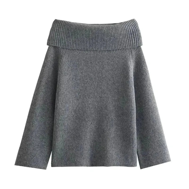 Off the Shoulder Sweater | Cozy & Stylish Knitted Pullover