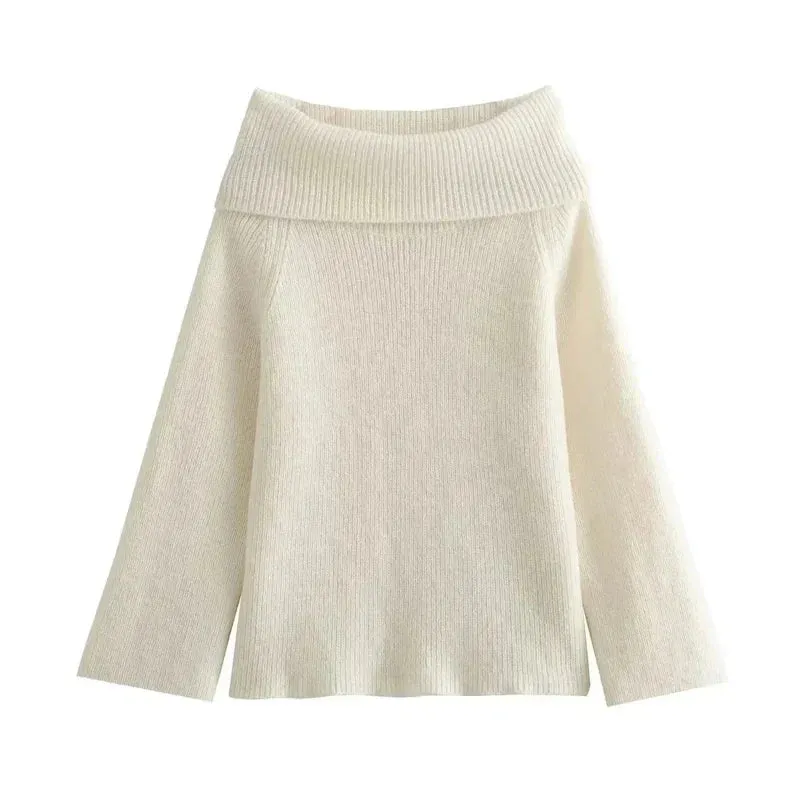 Off the Shoulder Sweater | Cozy & Stylish Knitted Pullover