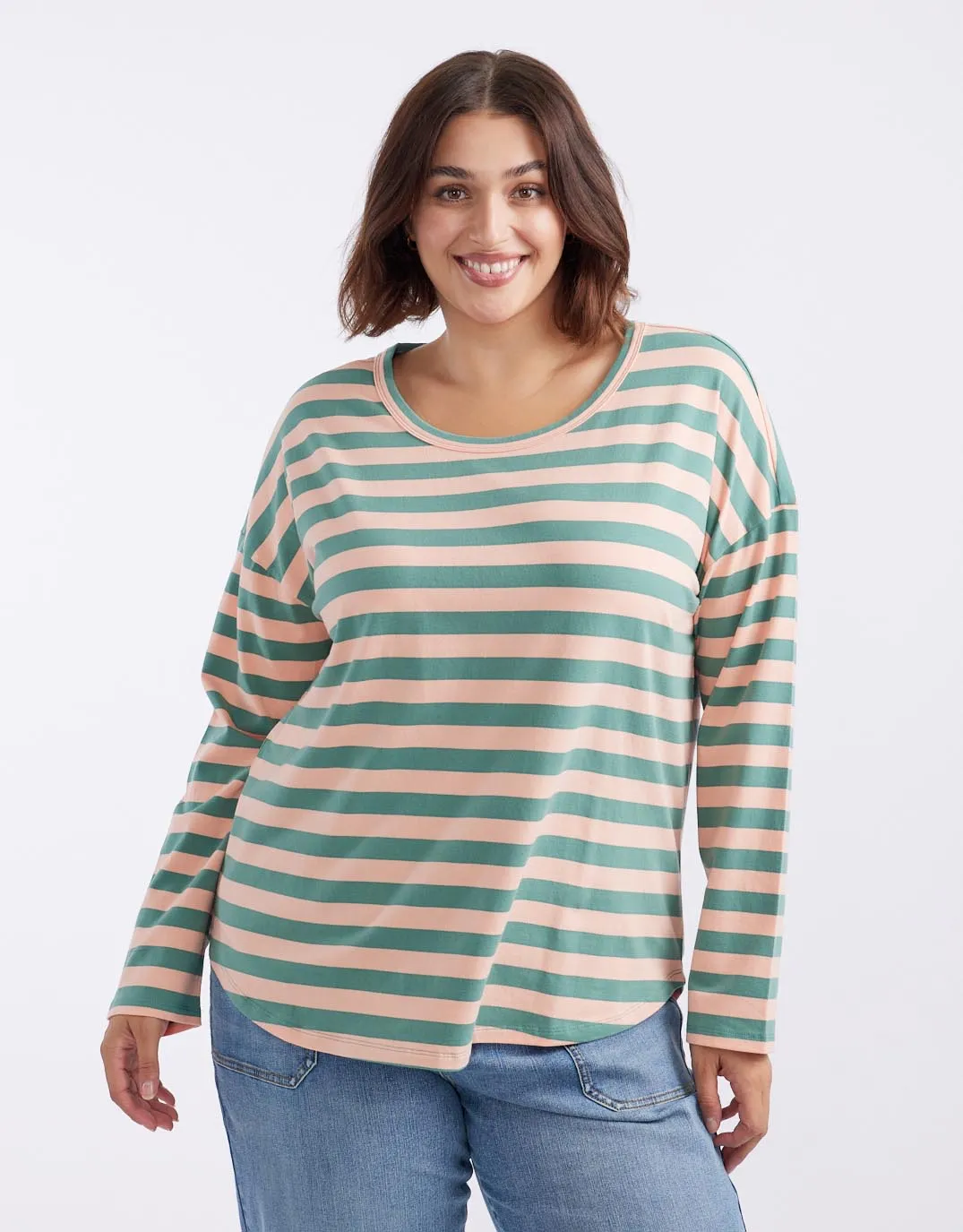 Relaxed Long Sleeve T-Shirt - Sage/Nectar