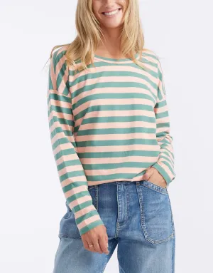 Relaxed Long Sleeve T-Shirt - Sage/Nectar
