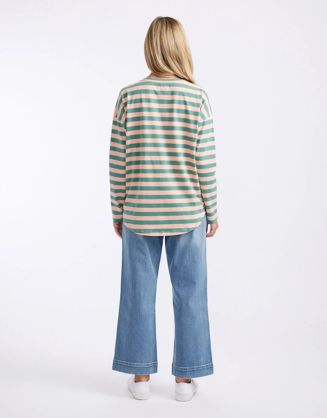 Relaxed Long Sleeve T-Shirt - Sage/Nectar
