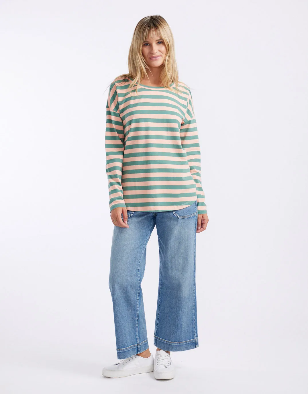 Relaxed Long Sleeve T-Shirt - Sage/Nectar