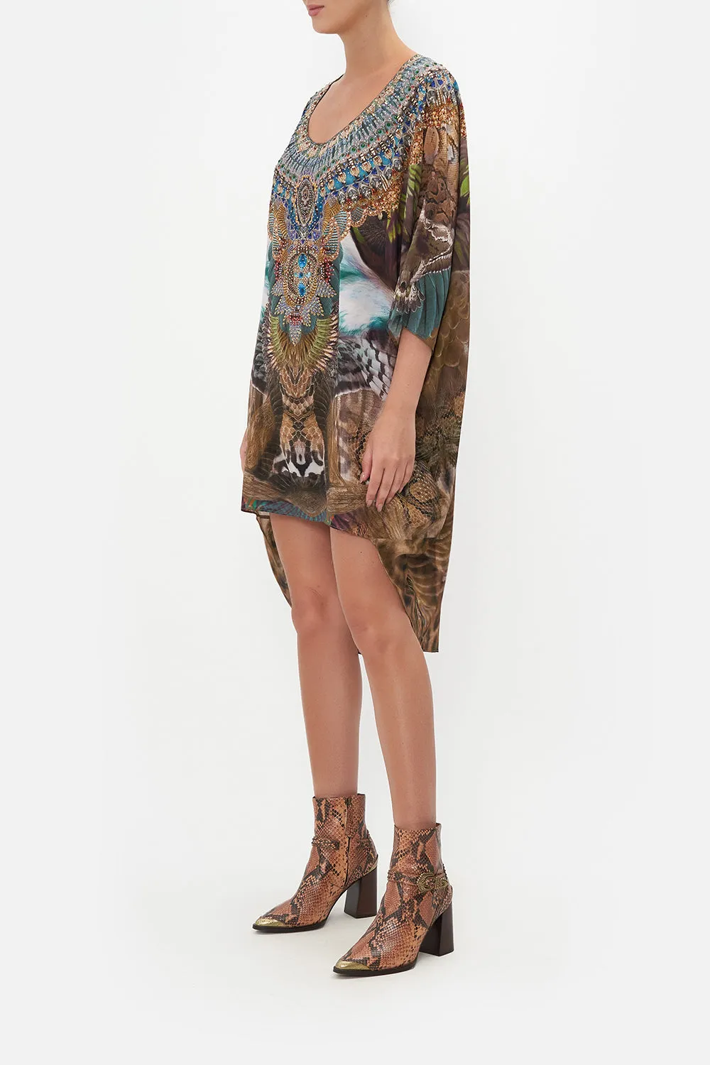 SCOOP BACK HEM DRESS CALL OF THE FALCON
