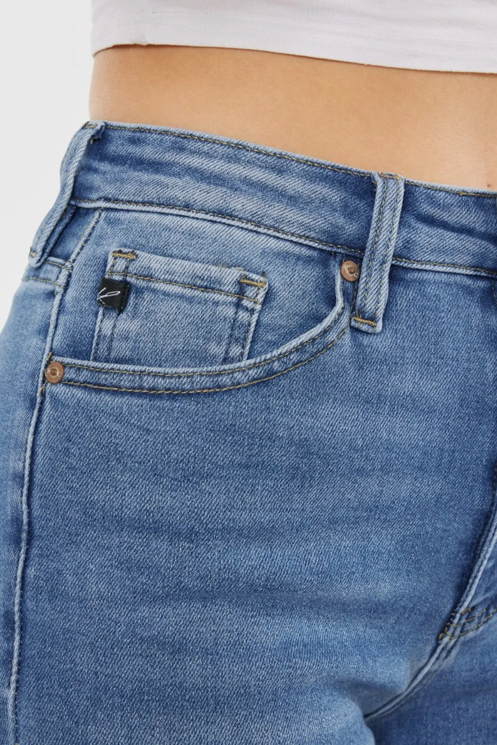 Selena High Rise Cropped Mom Jeans