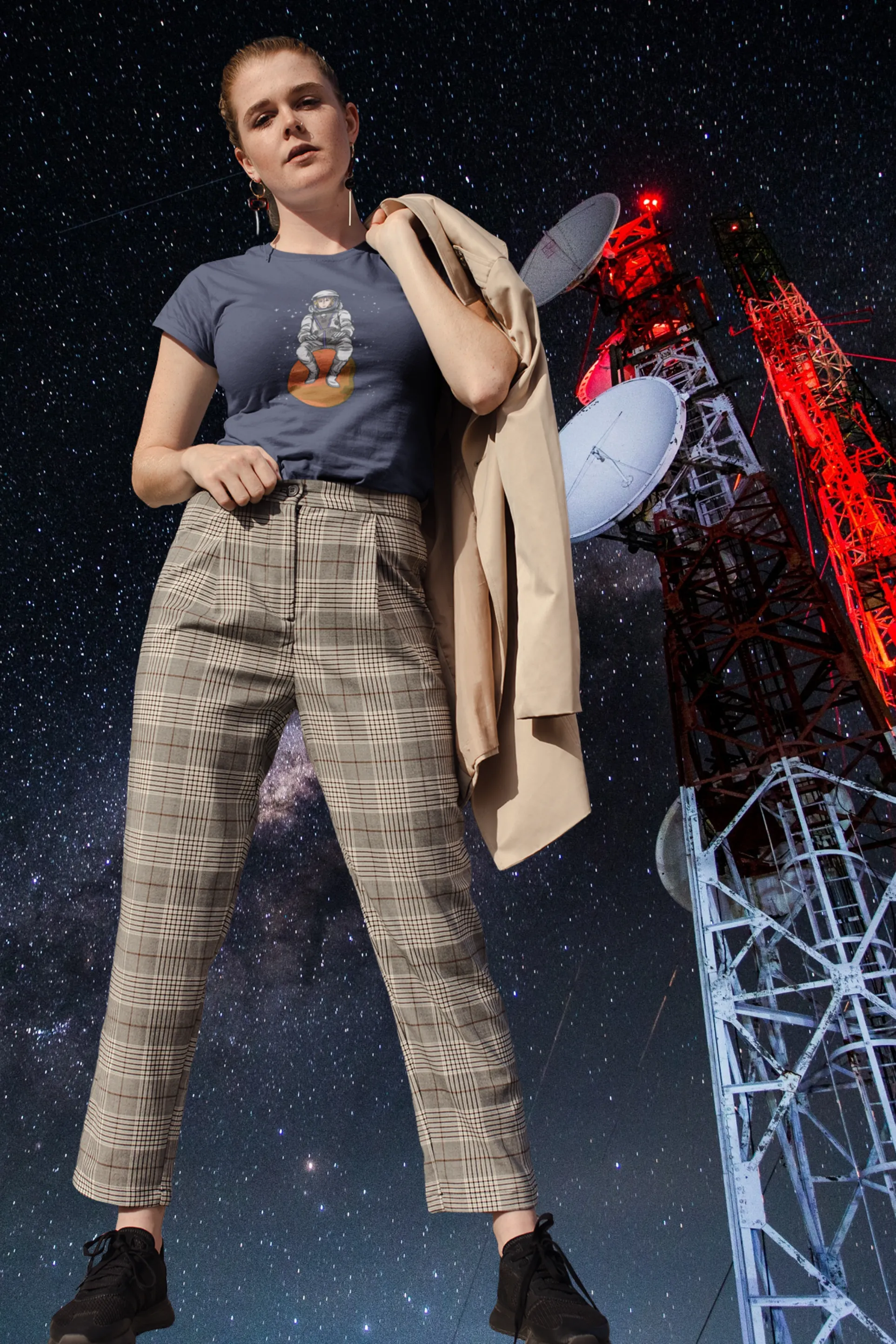 Space Explorer Printed T-shirt for women