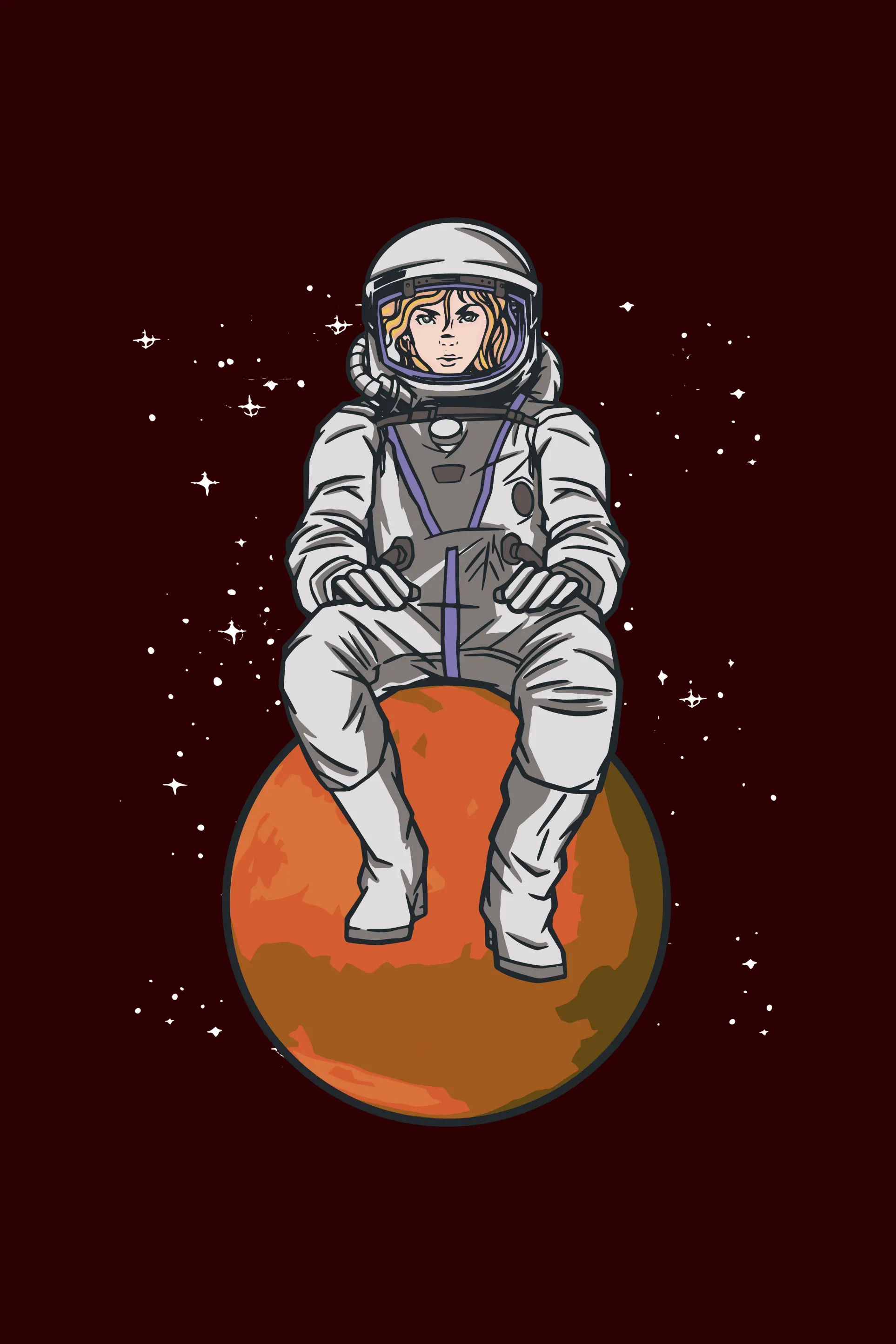Space Explorer Printed T-shirt for women