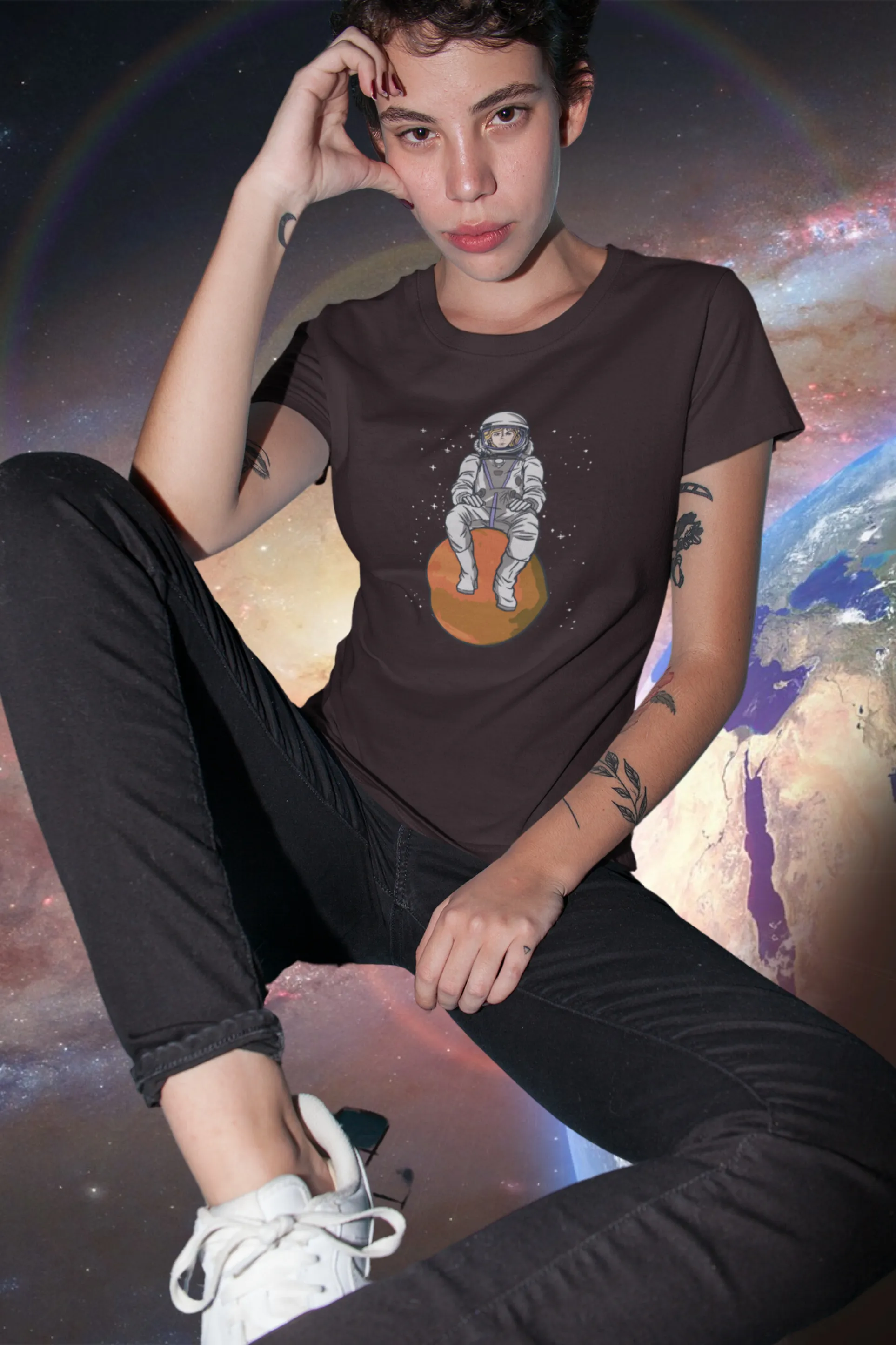 Space Explorer Printed T-shirt for women