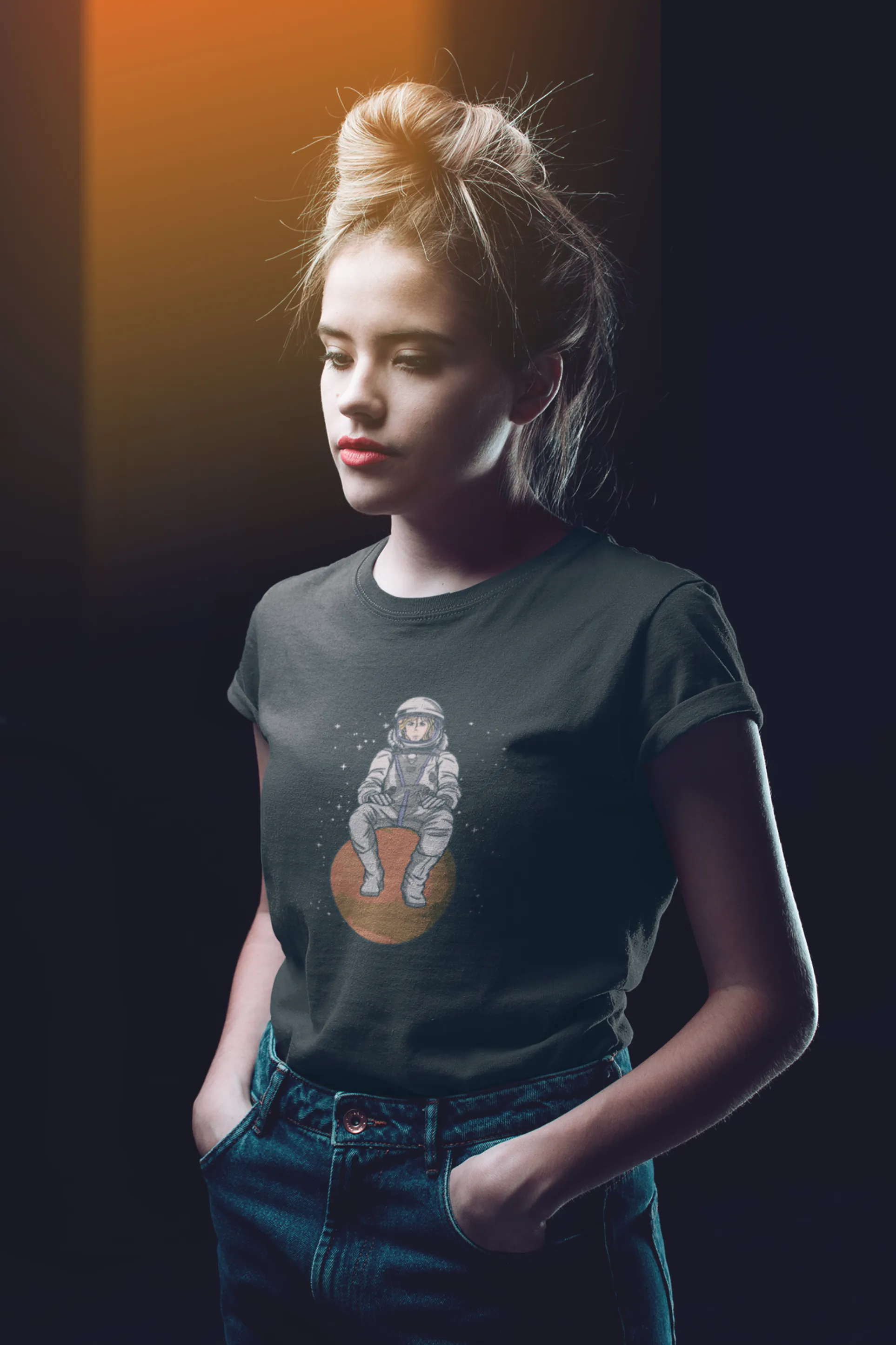 Space Explorer Printed T-shirt for women