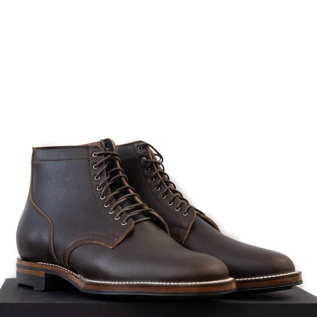 Viberg - Dark Brown Waxed Flesh Service Boot 2030 Last