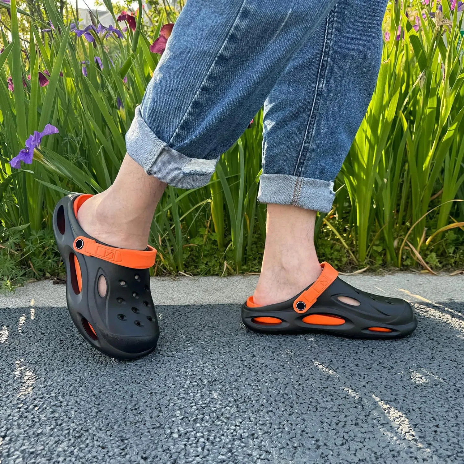 VONMAY Men's Arch Support Clogs Garden Shoes Slip-on Slides Comfortable Sandals Outdoor Beach Slippers with Romovable Cushion Insole