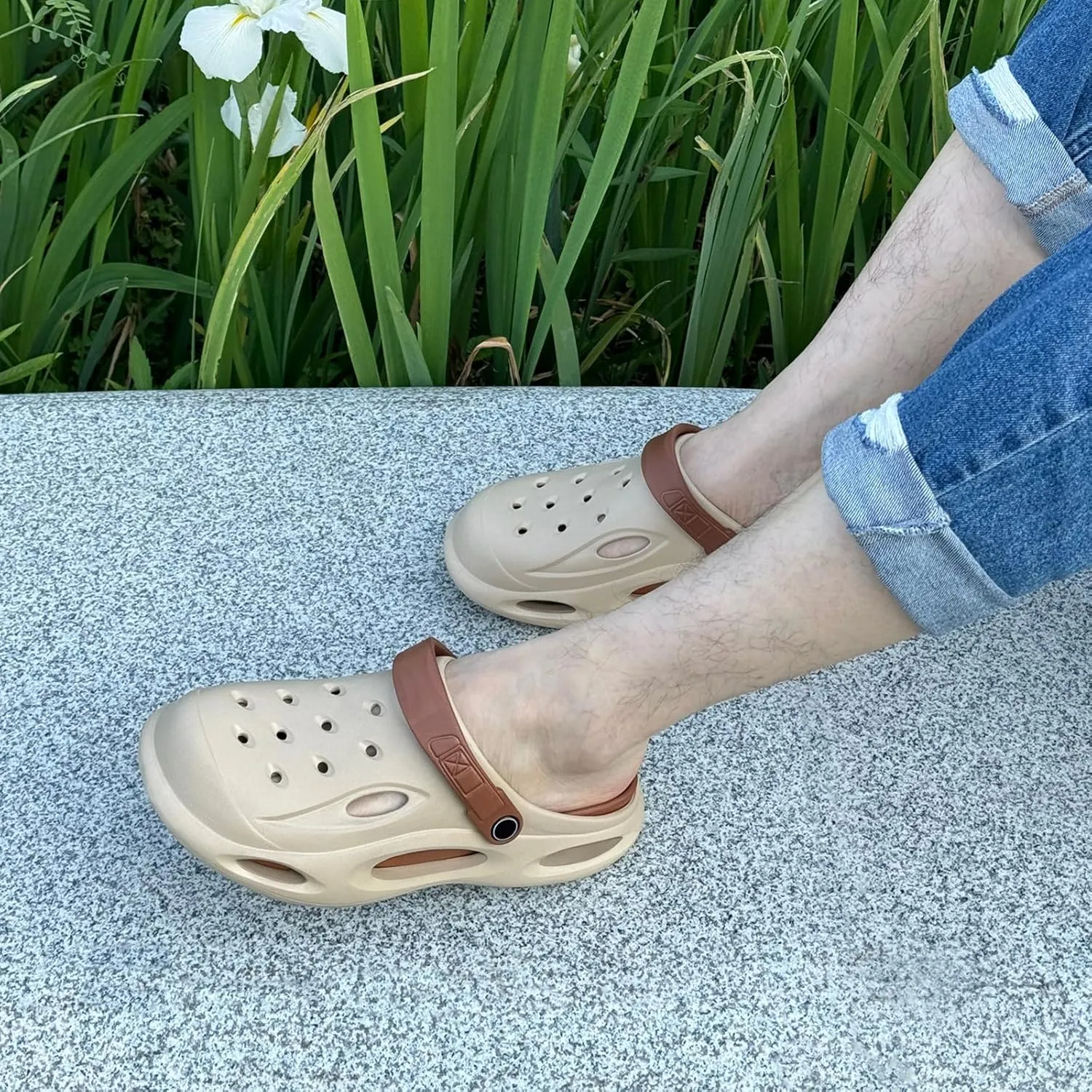 VONMAY Men's Arch Support Clogs Garden Shoes Slip-on Slides Comfortable Sandals Outdoor Beach Slippers with Romovable Cushion Insole