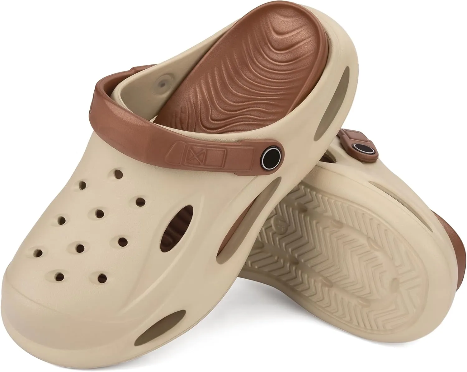 VONMAY Men's Arch Support Clogs Garden Shoes Slip-on Slides Comfortable Sandals Outdoor Beach Slippers with Romovable Cushion Insole