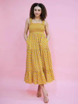 Wildflower Floral Dress - Marigold