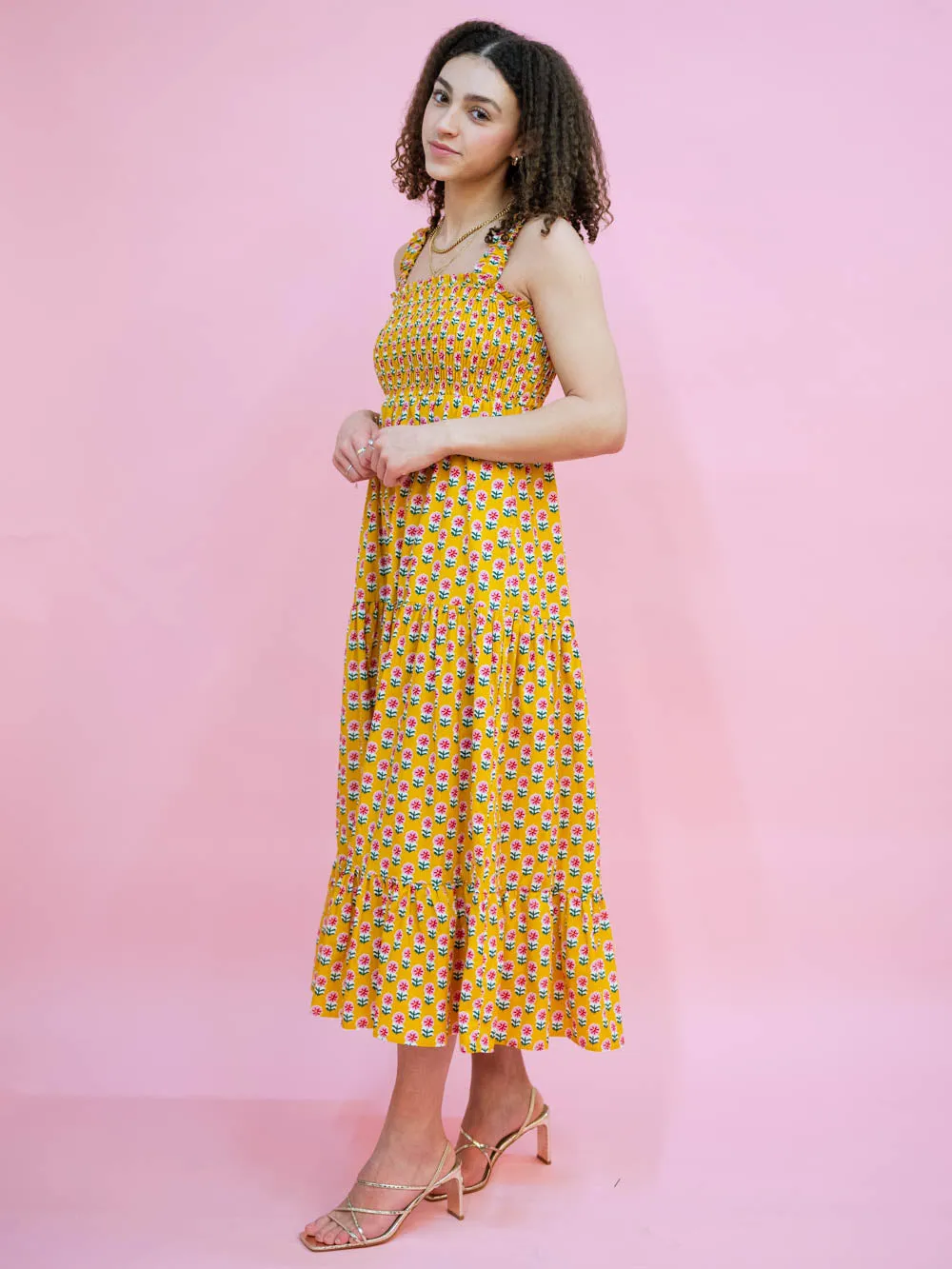 Wildflower Floral Dress - Marigold