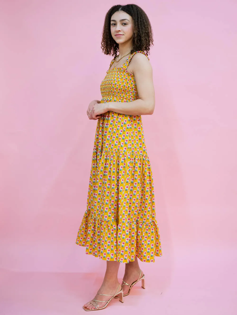 Wildflower Floral Dress - Marigold