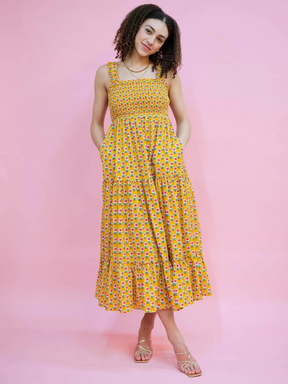 Wildflower Floral Dress - Marigold