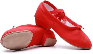Women's Latin Dance Shoes Kids Canvas Ballroom Character Dance Teaching Shoes