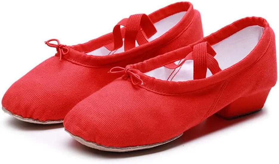 Women's Latin Dance Shoes Kids Canvas Ballroom Character Dance Teaching Shoes