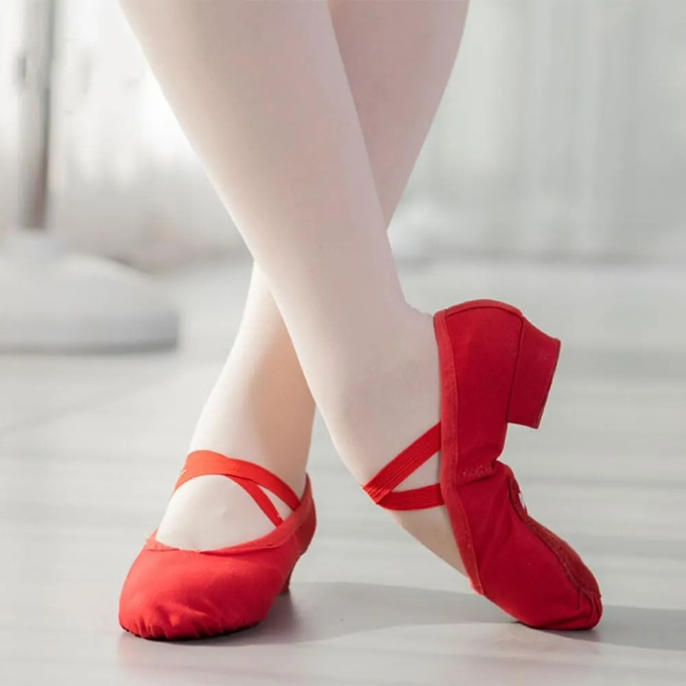 Women's Latin Dance Shoes Kids Canvas Ballroom Character Dance Teaching Shoes