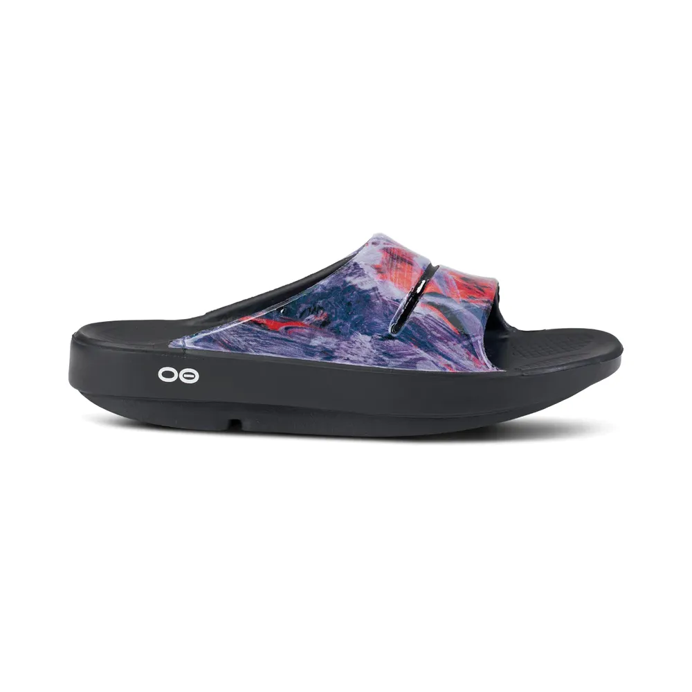 Women's Oofos OOahh Limited Slide Sandal Color: Canyon Sunlight